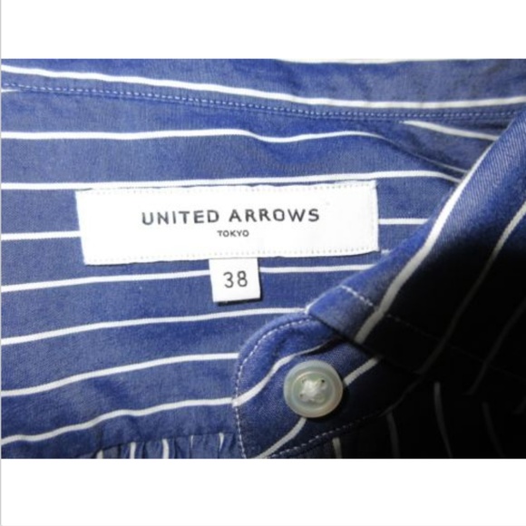 UNITED ARROWS Tokyo Striped Button Front Shirt 38 - Picture 4 of 6